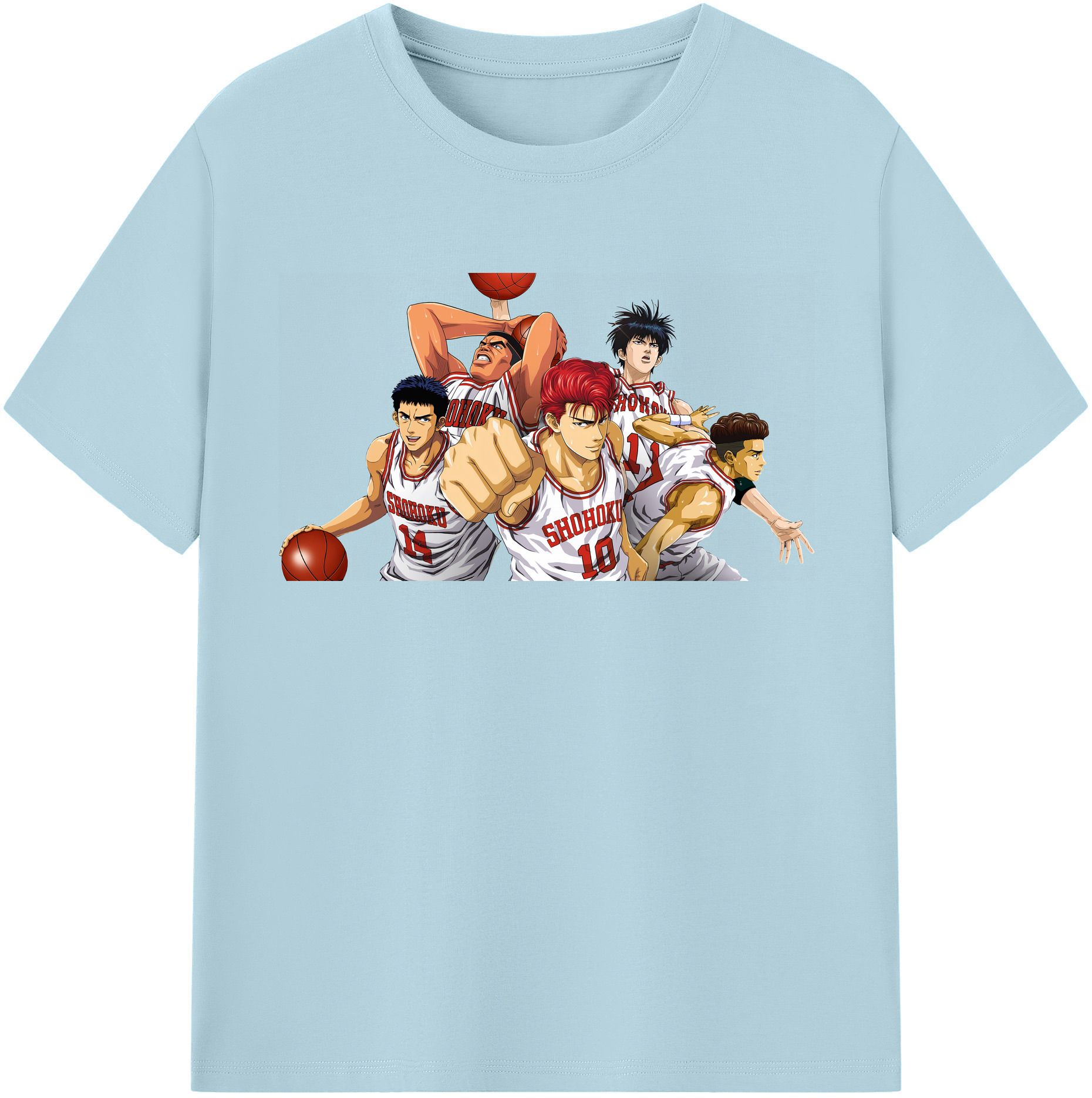 SLAM DUNK／スラムダンク 綿100％半袖Tシャツ（フロントプリント）